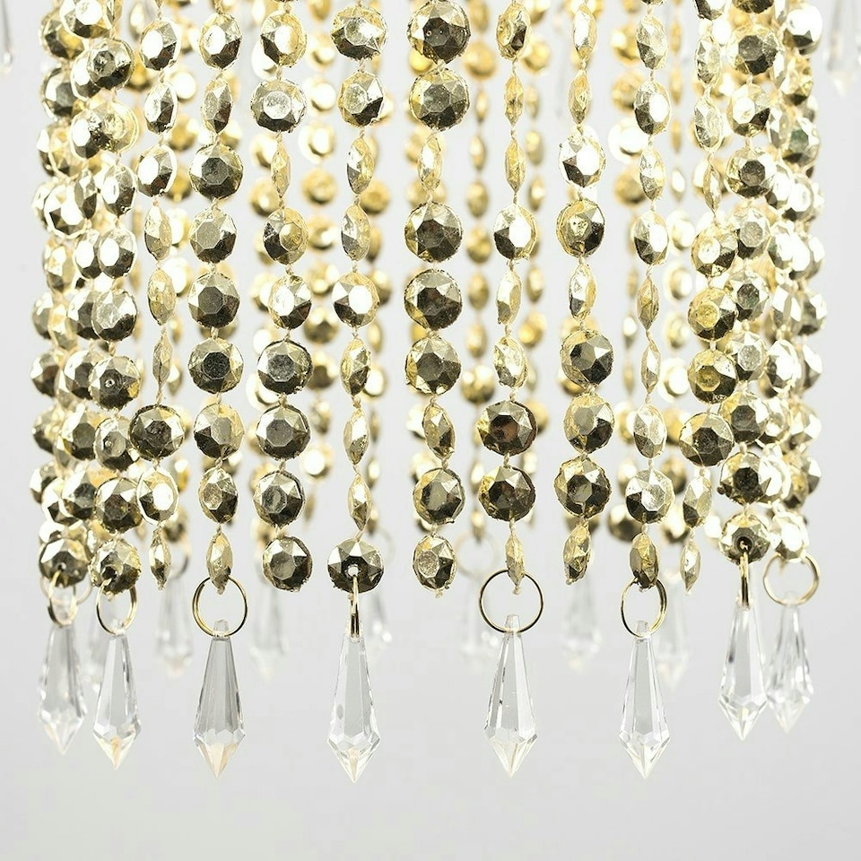 image 1 of ValueLights Gold Ceiling Pendant Droplets Shade and B22 GLS LED 10W Warm White 3000K Bulb
