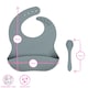 image 4 of Tiny Dining 5pc Baby Silicone Suction Weaning Set - Silver Sage