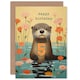 image 1 of Kids Age 5 Cute Otter Lake Flowers Child Daughter Girl 5th Birthday Card