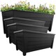image 3 of 4 Large Black Grosvenor Trough Planter For Home, Office, Balconies, Gardens, Greenhouses & Patios Black
