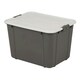 image 1 of 2 x 16 Litre Grey Organic Designed Strong Stackable Spacious Storage Containers With Clip Lock Lids Grey