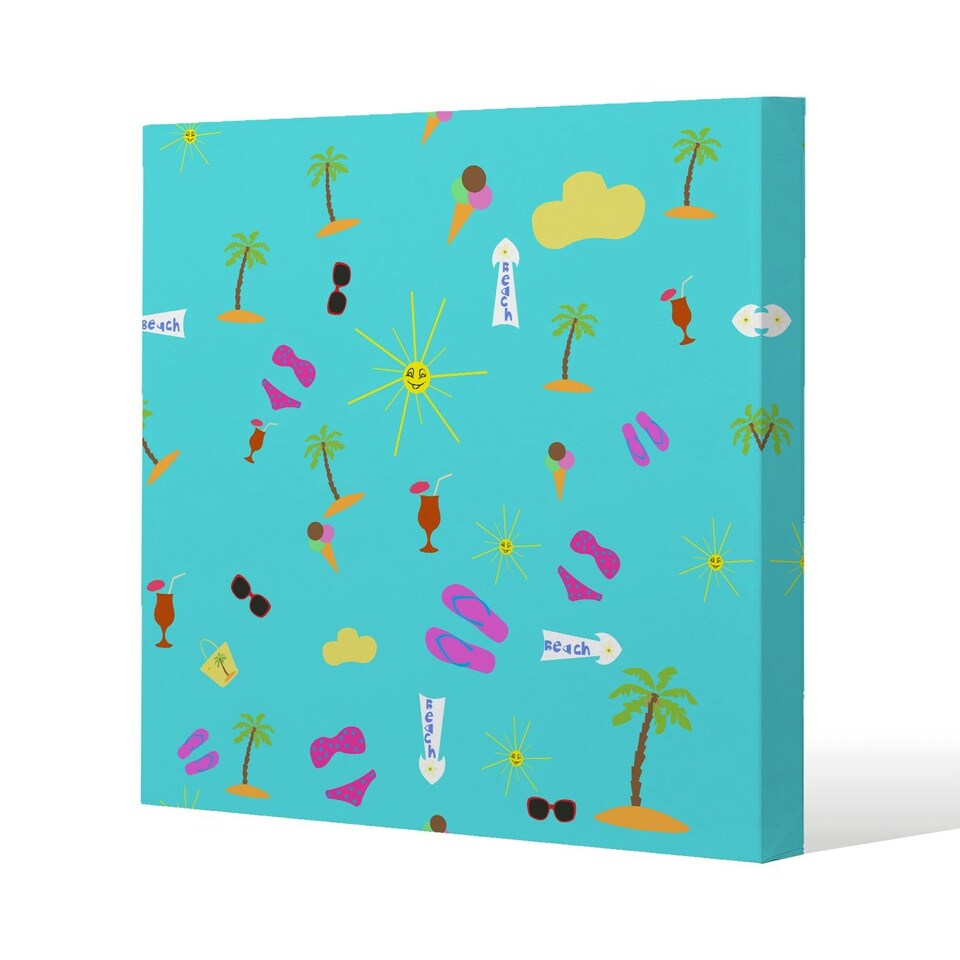image 1 of Beach Cartoons (Canvas Print) 114 x 114 x 4cm
