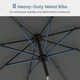 image 3 of COSTWAY 290 cm Solar Patio Parasol Umbrella 96 LED Lights Grey Grey