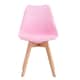 image 2 of Set of 4 Dining Chairs with Solid Wooden Legs and Seat Cushion Pads in Pink- Eva by MCC