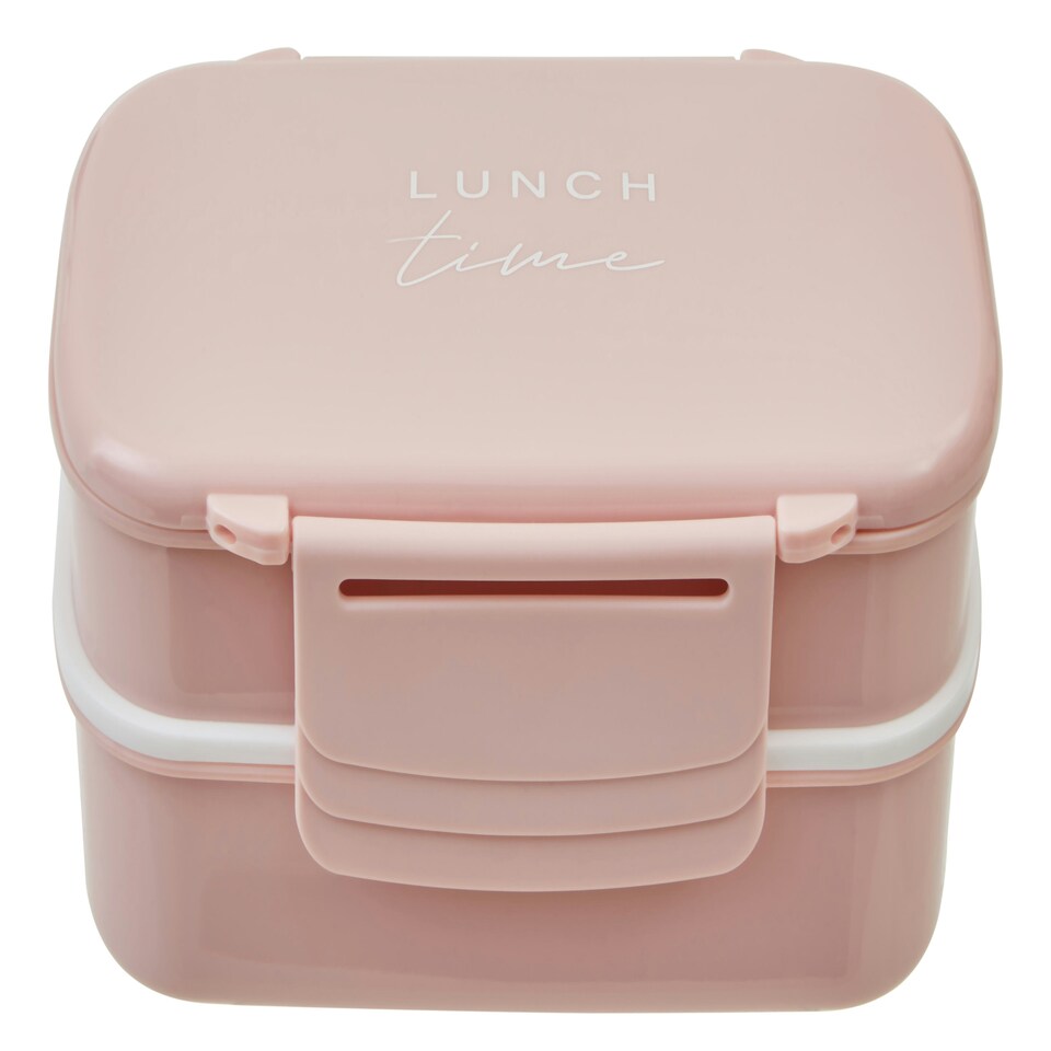 image 1 of Interiors by Premier Minimalist Light Pink Lunch Box With Cutlery, Organized Lunch Box, Versatile Box With Reusable Spoon & Fork