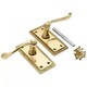 image 2 of Golden Grace 7 Pairs Georgian Design Lever Latch Door Handle in Polished Brass Finish - 107mm x 48mm Gold