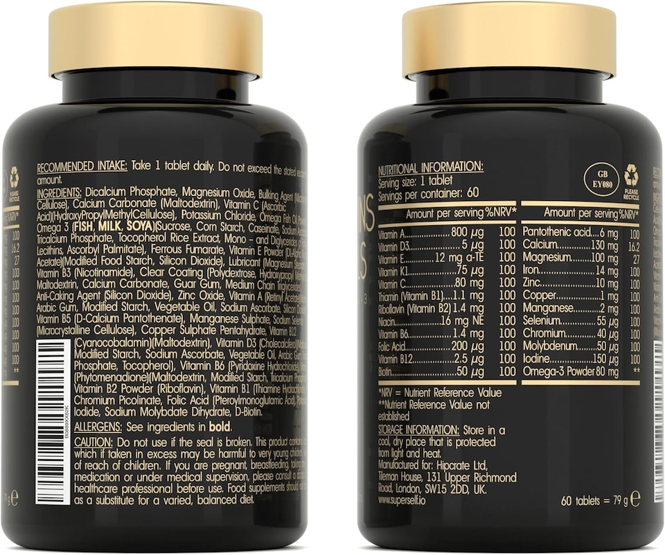 image 1 of SuperSelf Multivitamin with Omega 3 60 Tablets