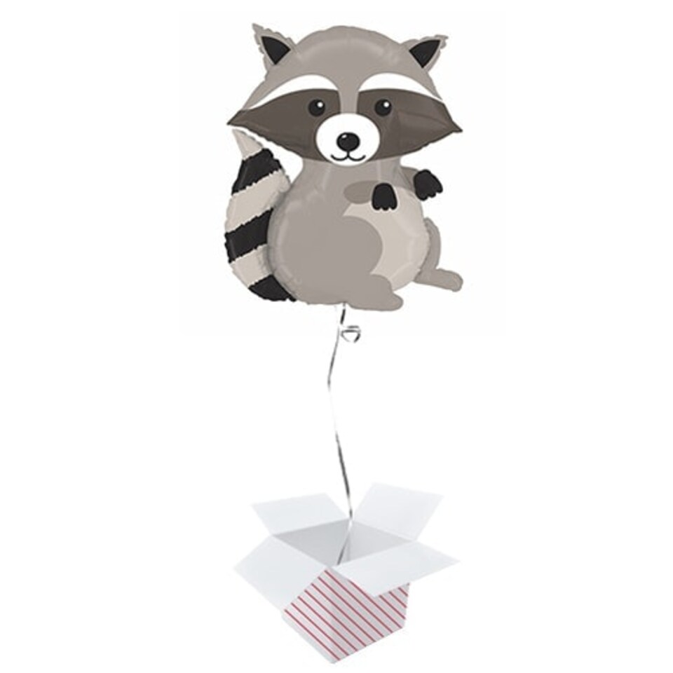 Woodland Raccoon Helium Foil Giant Balloon - Inflated Balloon In A Box