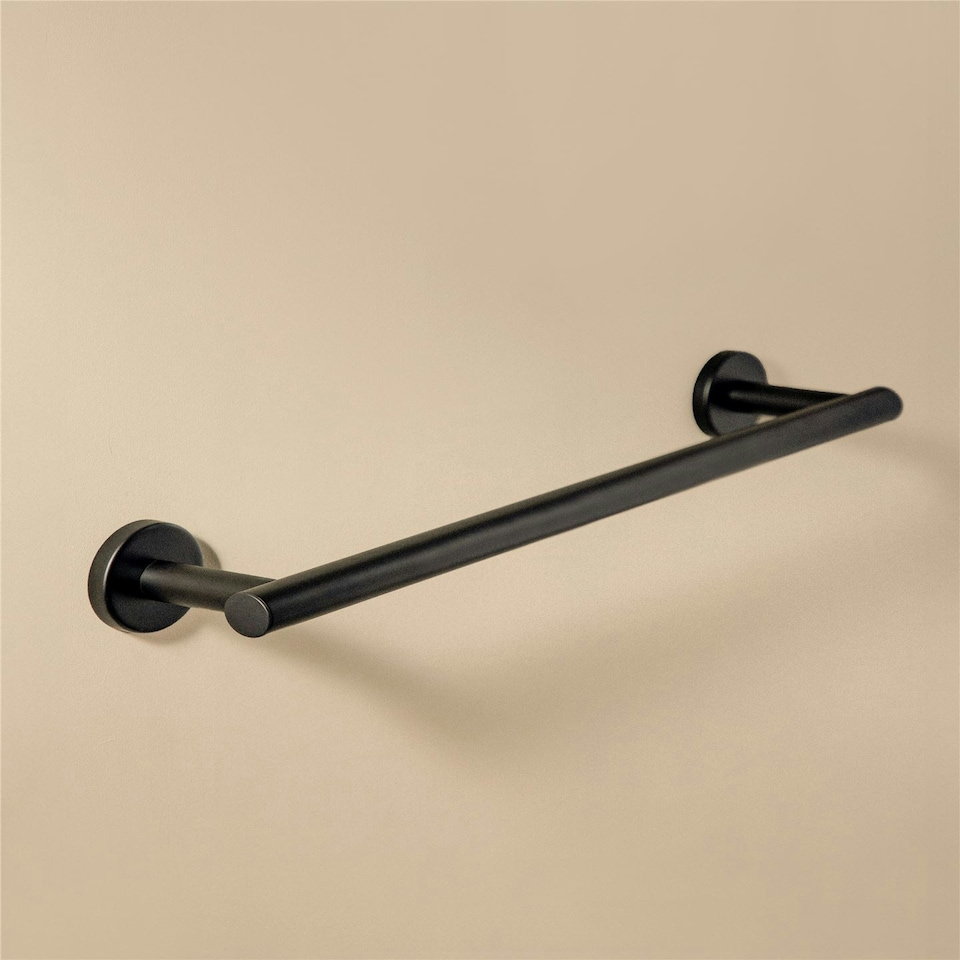 image 1 of Cosmic Wall Mounted Towel Rack with Matte Black Finish for Bathroom 31 cm