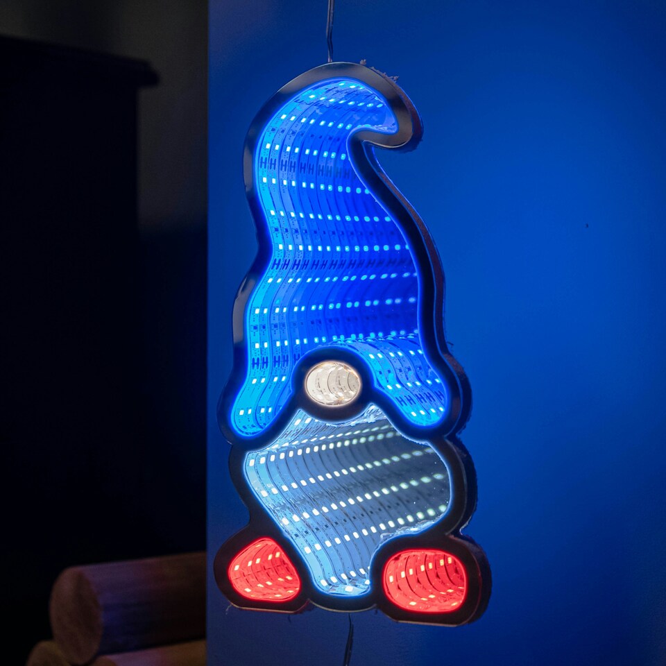 image 1 of 60cm Parachuting Christmas Infinity Gonk Hanging Decoration with Multi-Coloured LEDs