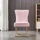 image 10 of Set of 2 Trafalgar Velvet Dining Chairs with Gold Crossed Legs - Modern Upholstered Accent Chair | Pink