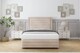 image 2 of Sloomy Ashford Sand Naples Divan Bed Base 2 Drawers Foot-End With 54 Inch Floor Standing Headboard & 12 Inch Matching Footboard | Cream | Sand | Double | 1