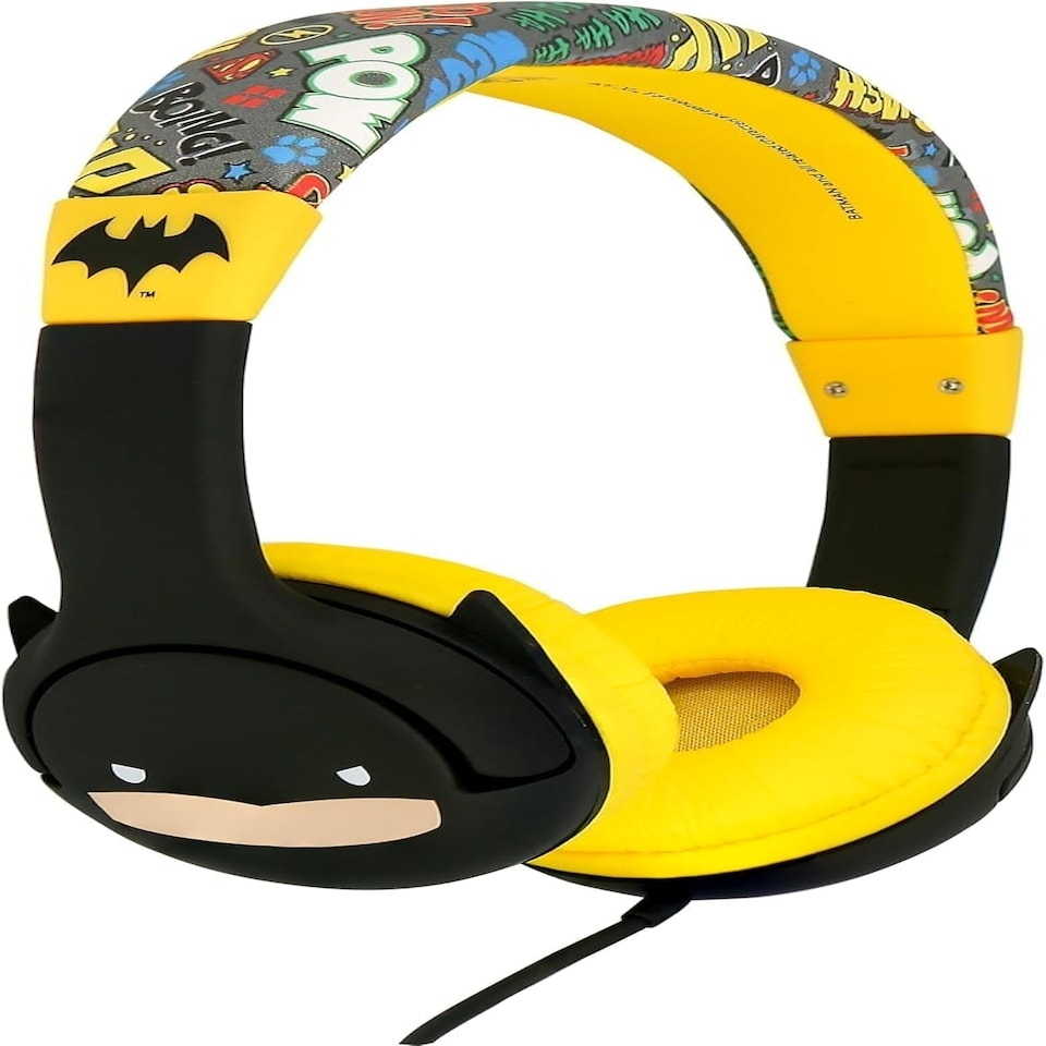 OTL Batman Chibi Style Childrens Headphones with Ears Black