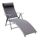 image 1 of Outsunny Sun Lounger Recliner w/ Pillow Foldable 7 Levels Textilene Grey | Grey