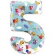 image 1 of Peppa Pig Number 5 Giant Foil Helium Balloon 66cm / 26 in