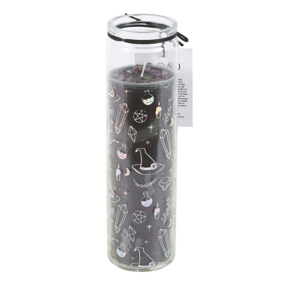 image 1 of Something Different Jasmine Witch Amethyst Tube Candle - Black/Transparent - One Size Black | One Size