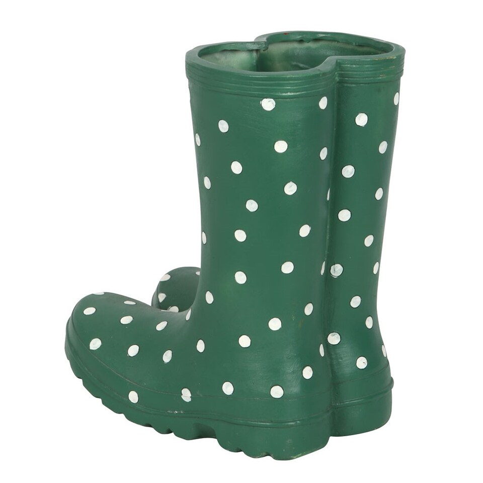 image 1 of Something Different Wellington Boots Planter | Green | Dark Green | One Size | 1