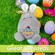 image 4 of Easter Bunny Soft Toy Hugging Shiny Egg Cute Plushie Huggable Cuddly 10cm White