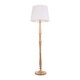 image 1 of ValueLights Victoria Light Wood Traditional Stem Floor Lamp with White Fabric Tapered Shade & Bulb | White