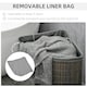 image 4 of HOMCOM 55L Bamboo Corner Laundry Hamper Bamboo Laundry Basket 38x38x57cm Grey