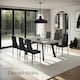 image 8 of Dining Chair Set - high backrest, slim steel legs & rhinestone highlights - Set of 4 Black