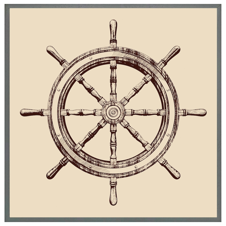 image 1 of Ship wheel (Picutre Frame) Grey | S