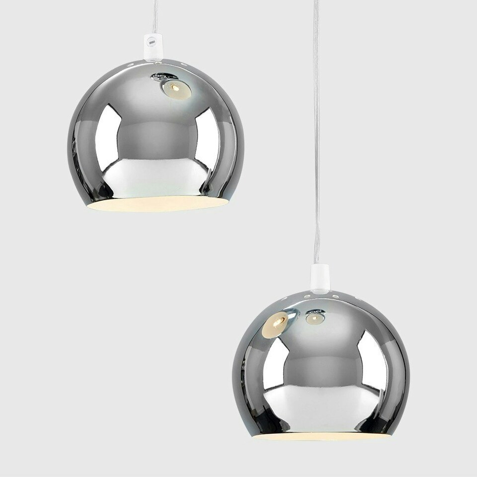 image 1 of ValueLights Retro Silver Chrome 3 Way Droplet Pendant Ceiling Light | Chrome