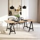 image 1 of Interiors By Premier Sturdy Pine Wood And Iron Dining Table, A-Frame Legs Small Dining Table, Elegant Kitchen Table For Dinner Cream