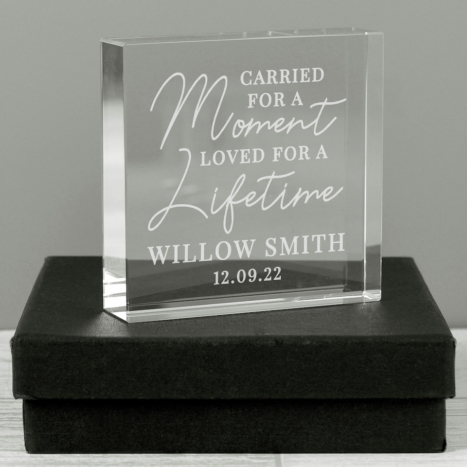 image 1 of Personalised Carried for a Moment Crystal Token Clear | One Size