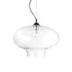 image 1 of Bistro 1 Light Dome Ceiling Pendant Black Clear Blown Glass Round, E27