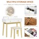 image 5 of HOMCOM Dressing Table Set With LED Mirror, Stool & 4 Drawers Makeup Desk White