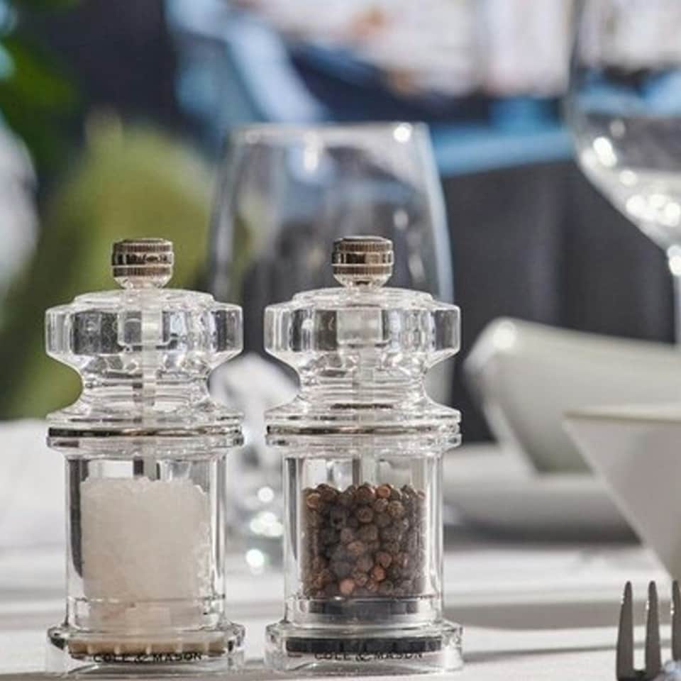 image 1 of Cole & Mason 605 Clear Acrylic Salt & Pepper Mill Set 144mm