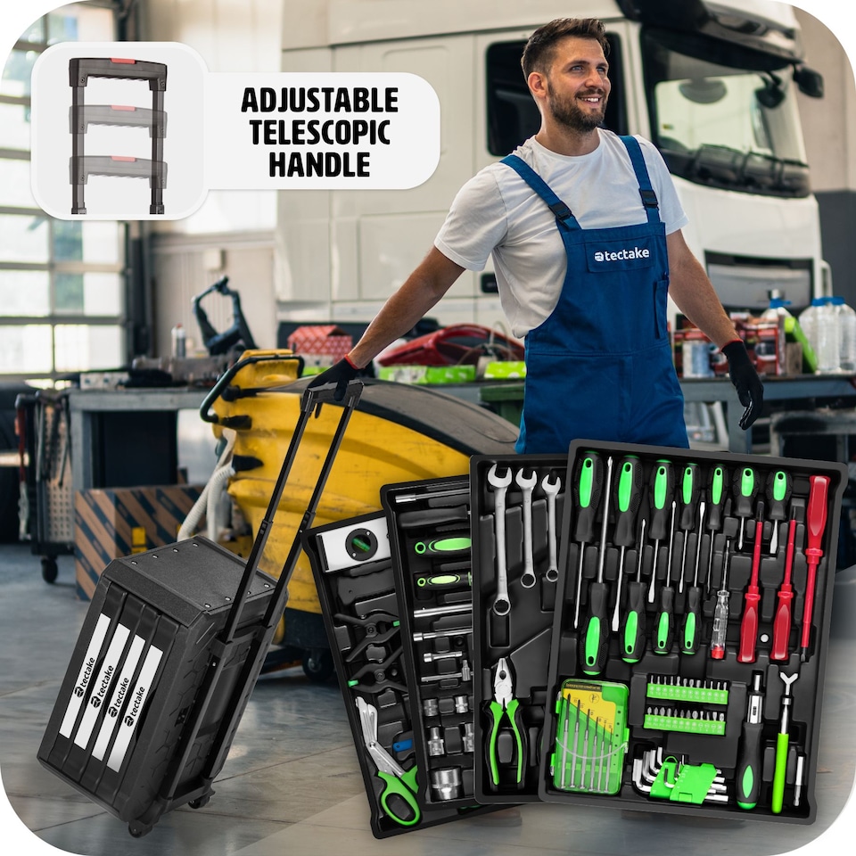 image 1 of Tool Box - 899-piece tool set, clear arrangement on 4 levels, with wheels