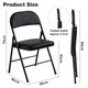 image 5 of Set of 4 Folding Dining Chairs Metal Frame Padded Seats