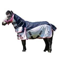 Gallop Ponie Combo Neck Horse Turnout Rug | Blue | Navy | 4Ft | 1