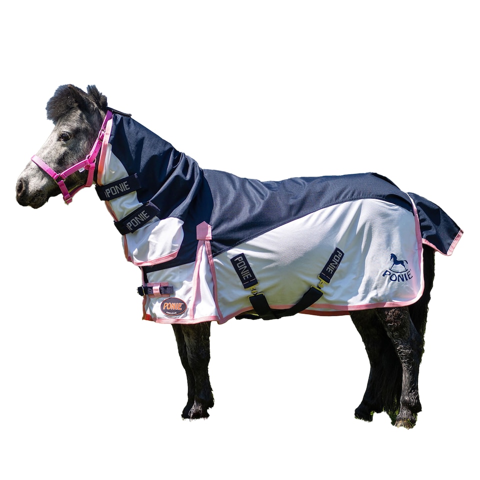Gallop Ponie Combo Neck Horse Turnout Rug | Blue | Navy | 4Ft | 1