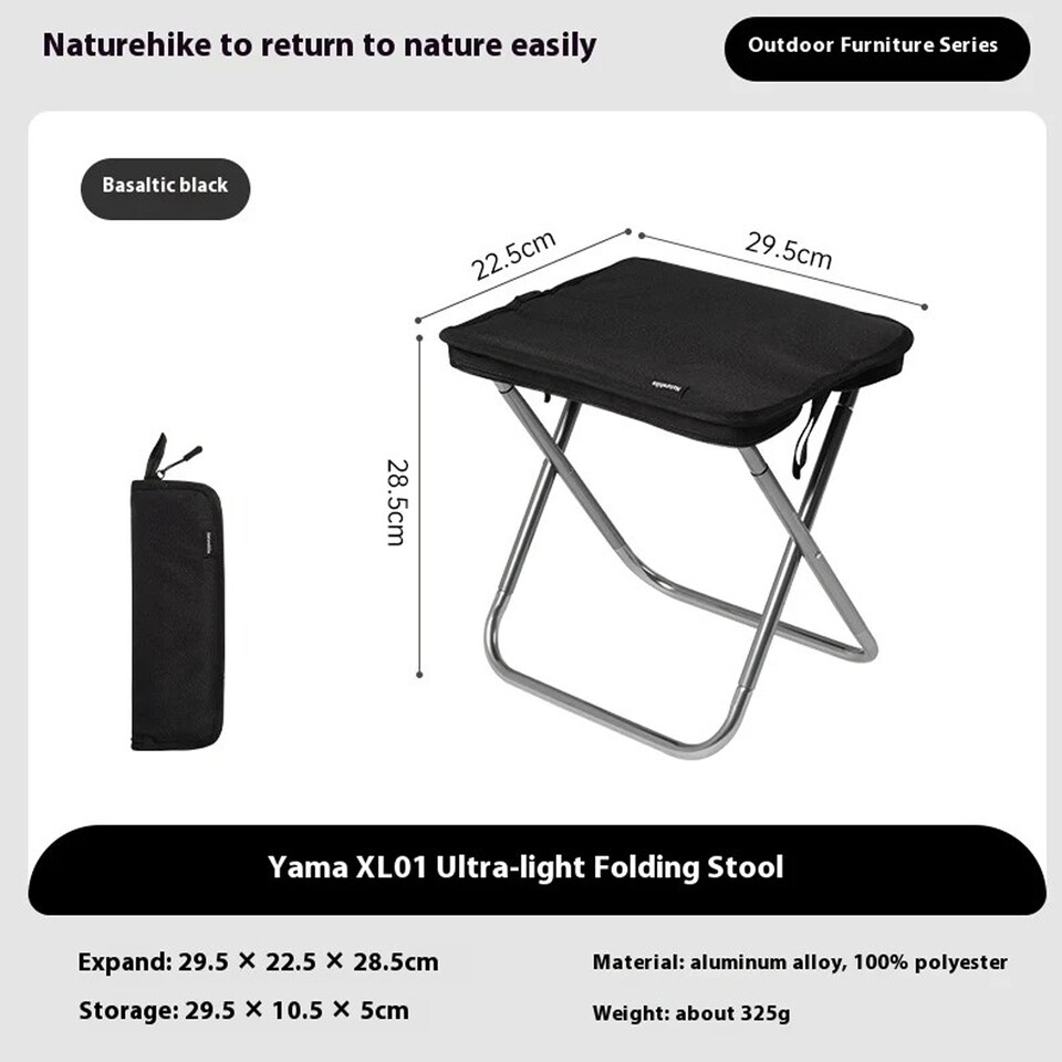 image 1 of Ultralight Outside Folding Stool | Black | Black