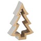 image 1 of The Noel Collection Snowy Wooden Christmas Tree Ornament - Natural/White - 20cm x 4cm x 14cm