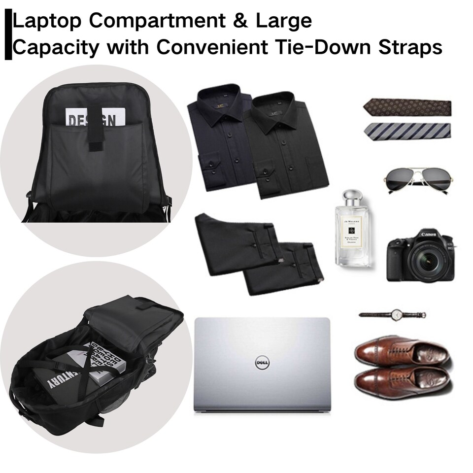 image 1 of Rolling Travel Backpack with Wheels – Lightweight Nylon Cabin Bag with Laptop