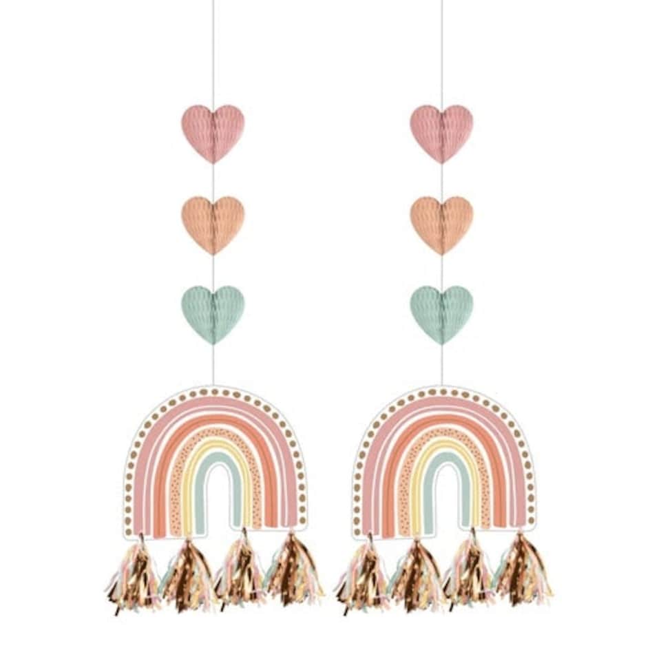 Boho Rainbow Cutouts with Tassels Hanging Decorations 91cm - Pack of 2