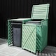 image 8 of Wooden Double Wheelie Bin Storage - Green