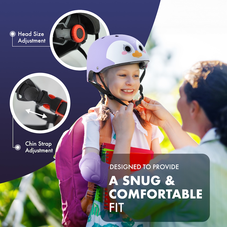 image 1 of Kayman Kids Bike Helmet with Knee Elbow and Wrist Pads for Ages 3 to 12