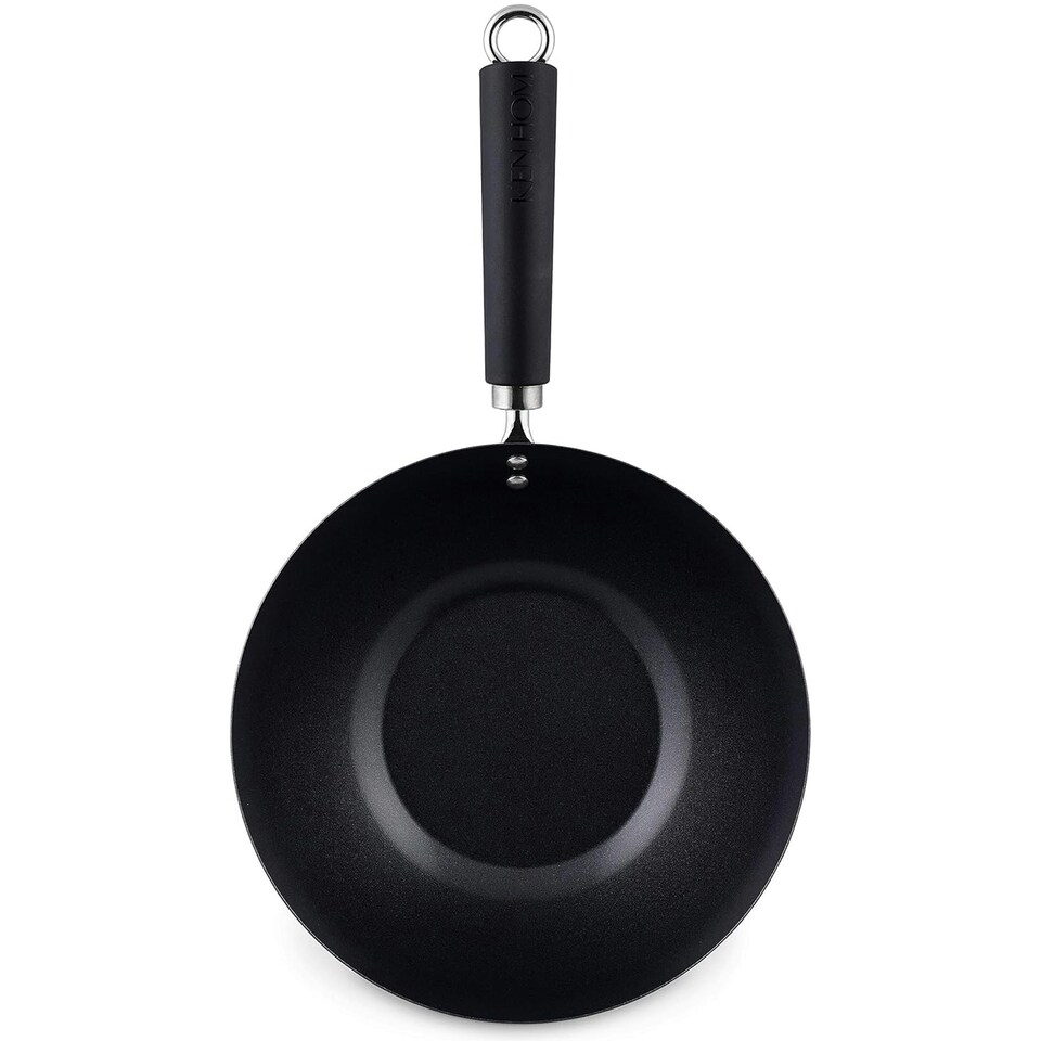 image 1 of Ken Hom Excellence 27cm Non-Stick Carbon Steel Wok