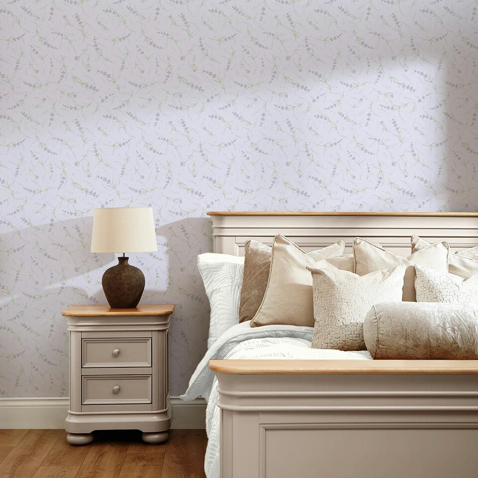 image 1 of Lavender Cascade Wallpaper in Lilac Multi