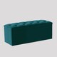 image 3 of 90cm Luna Chesterfield Ottoman Storage Box - Emerald Green Plush Velvet Upholstered Blanket Box