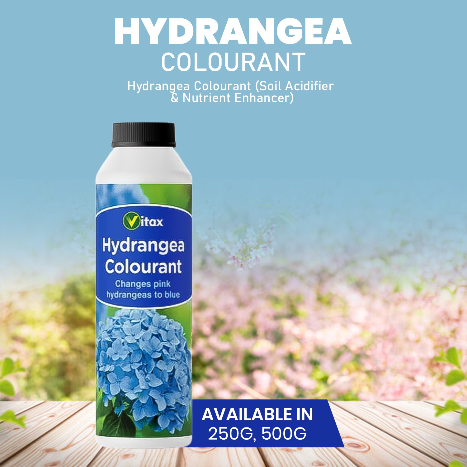 Vitax Hydrangea Colourant 250g Turns Pink Flowers Blue & Mauve
