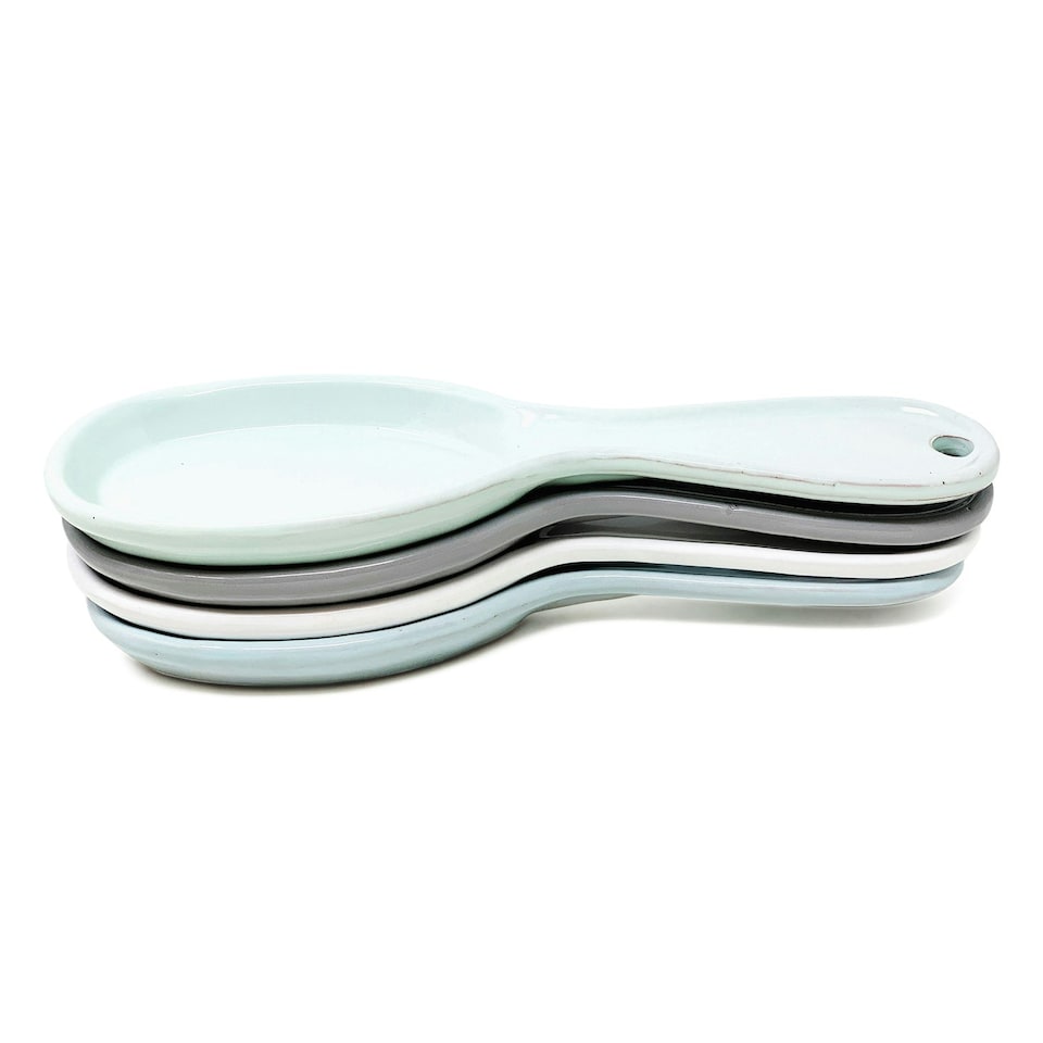 image 1 of Verano Spanish Ceramics Rustic Pastel Spoon Rest - 27cm Pale Green