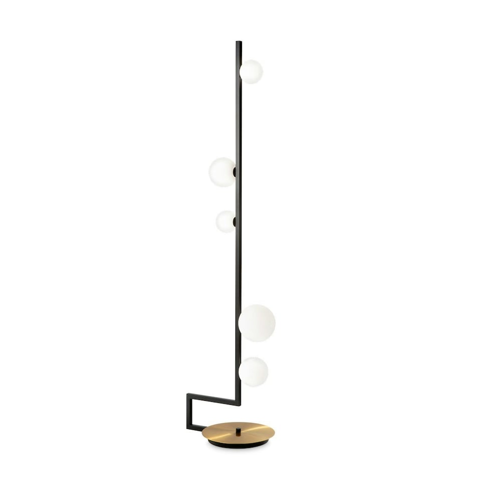 image 1 of Birds Globe Floor Lamp Black