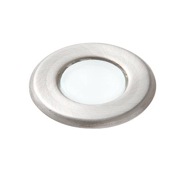 Netlighting Cove Integrated LED 1 Light Outdoor Coastal Recessed Light Marine Grade Brushed Stainless Steel Frosted IP67 in Grey