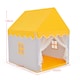 image 2 of COSTWAY Kids Play Tent Indoor Playhouse with Padded Mat-Yellow